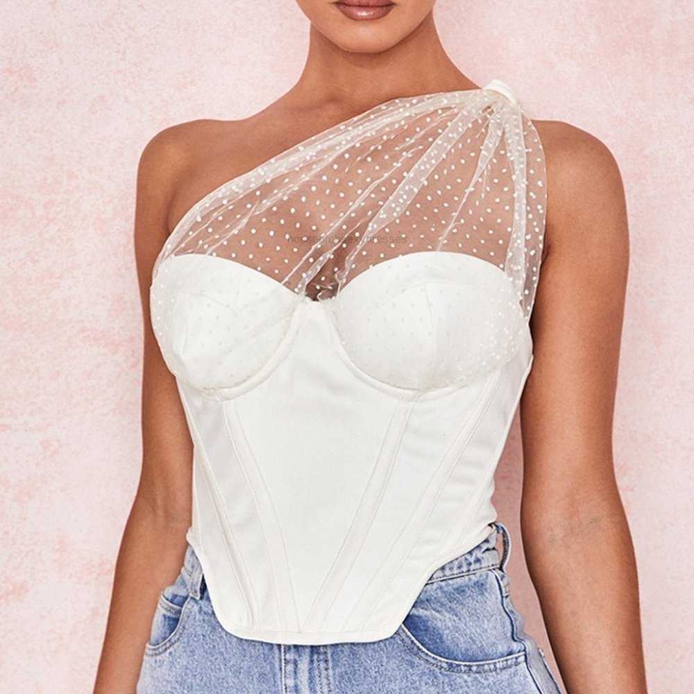 House of CB Kim Ivory Draped Tulle Corset
